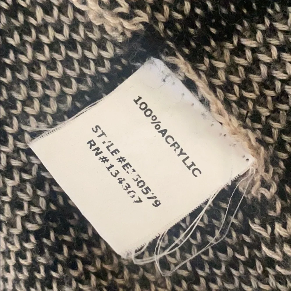 LUMIERE - LONG SLEEVE CARDIGAN - TAN & BLACK - Picture 4 of 4